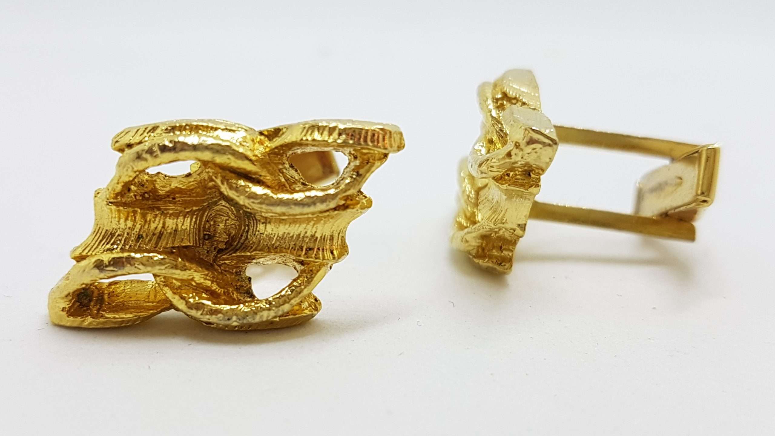 Vintage Costume Gold Plated Cufflinks – Weave Design