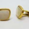 Vintage Costume Gold Plated Cufflinks - Mother of Pearl