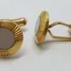 Vintage Costume Gold Plated Cufflinks – Round - Mother of Pearl