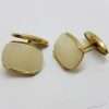 Vintage Costume Gold Plated Cufflinks - Oblong - Mother of Pearl