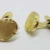 Vintage Costume Gold Plated Cufflinks - Oval - Patterned