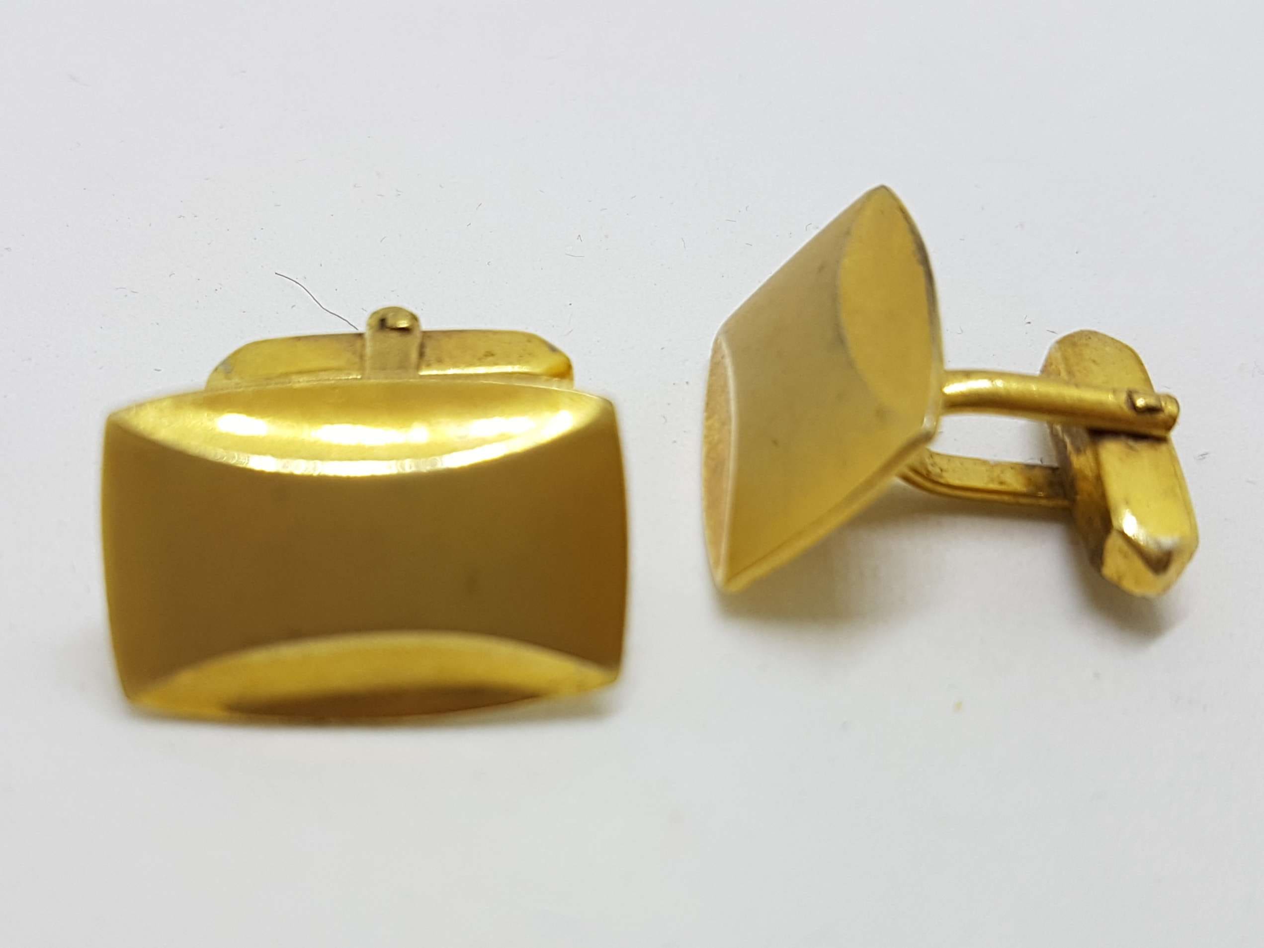 20200901_211549 Vintage Costume Gold Plated Cufflinks - Rectangular