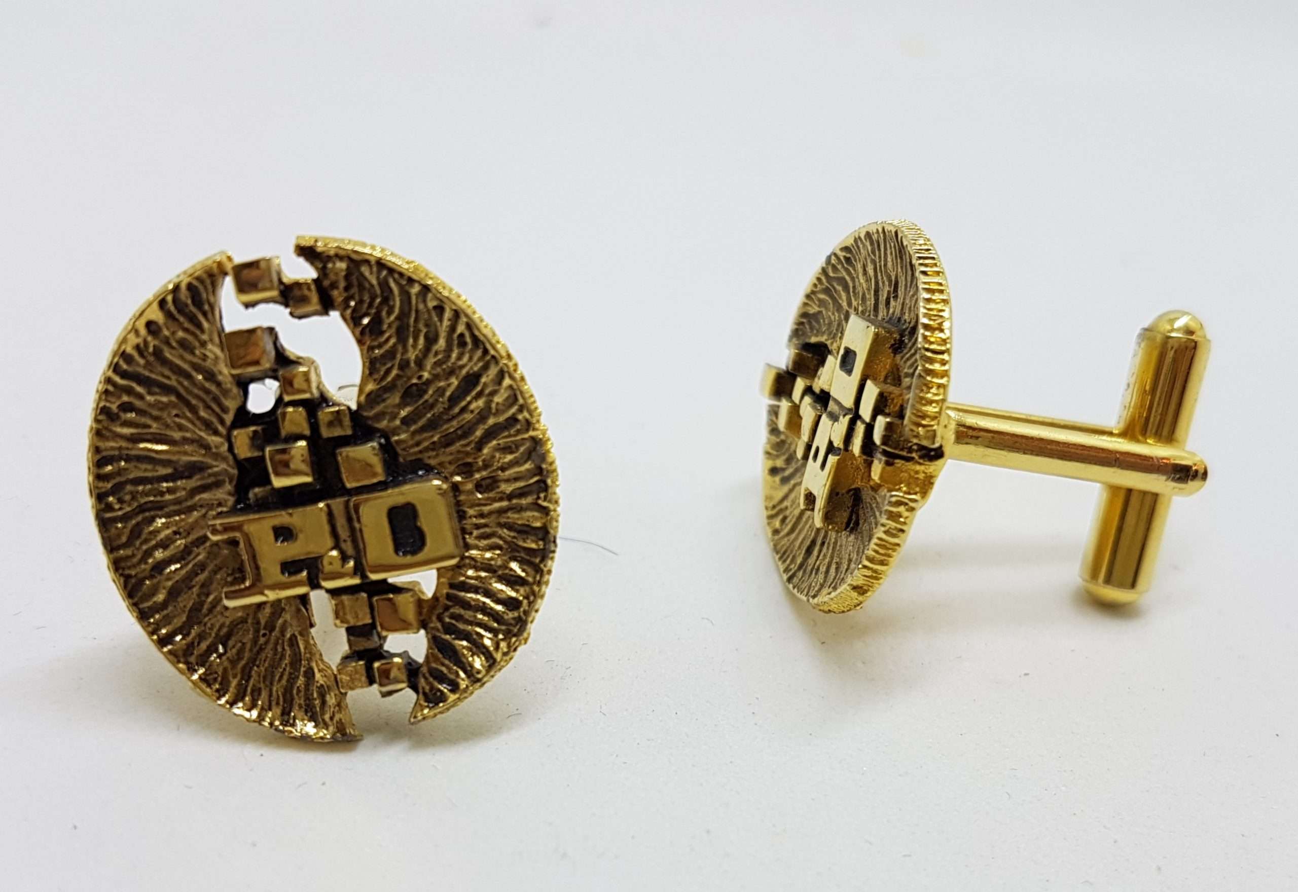 20200901_211947 Vintage Costume Gold Plated Cufflinks - Large Oval - P.D.