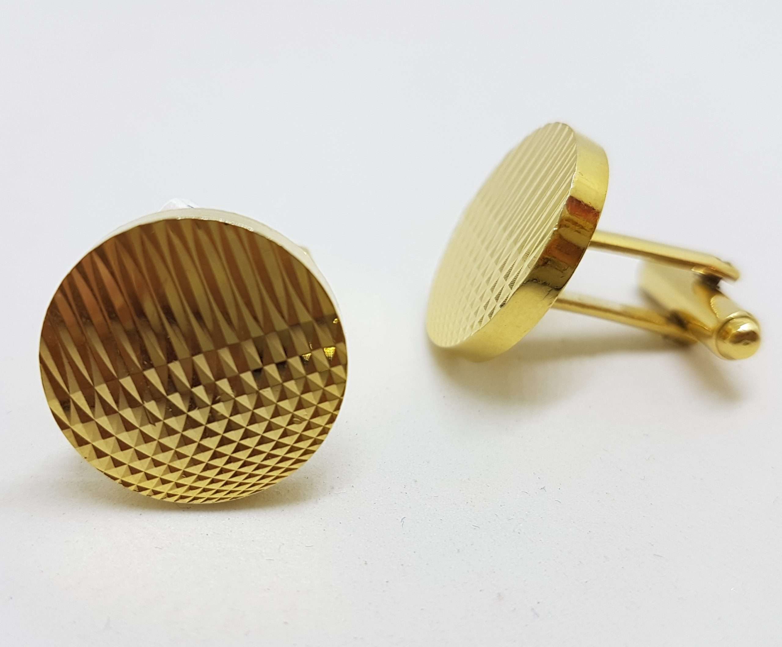 20200901_212951 Vintage Costume Gold Plated Cufflinks - Round - Patterned