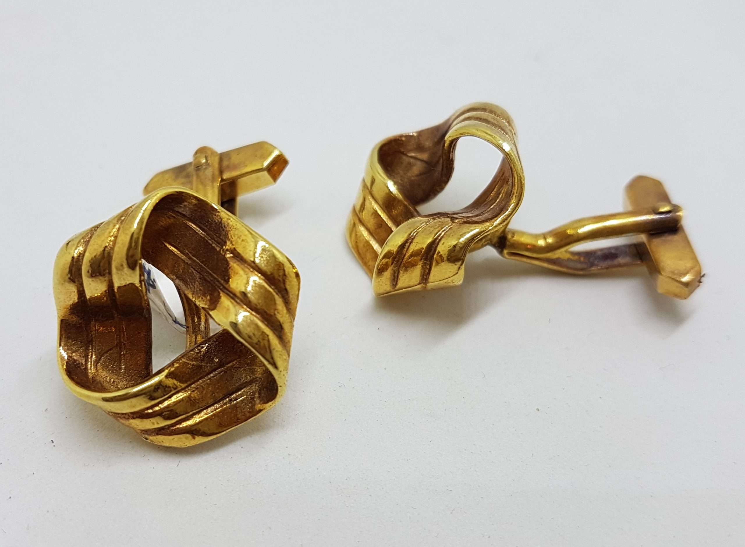 20200901_213259 Vintage Costume Gold Plated Cufflinks - Round