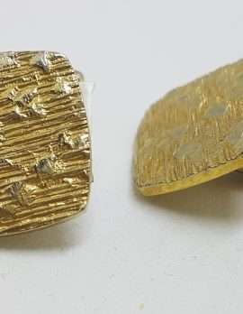 Vintage Costume Gold Plated Cufflinks - Square - Patterned