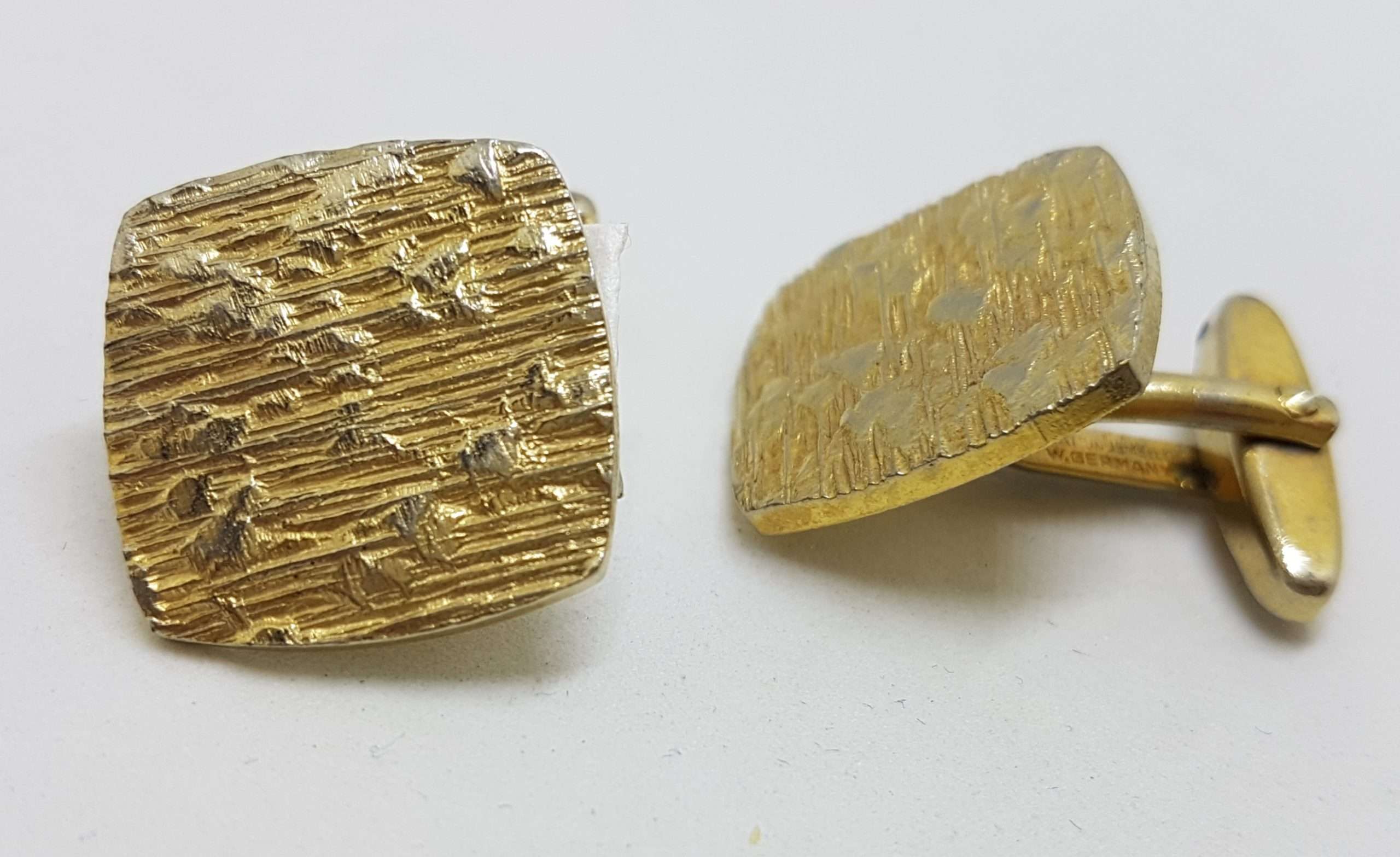 20200901_213432 Vintage Costume Gold Plated Cufflinks - Square - Patterned