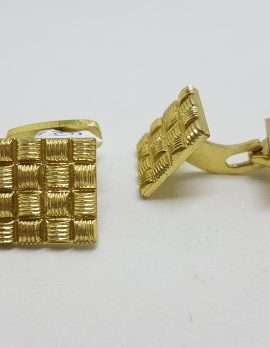 Vintage Costume Gold Plated Cufflinks - Square - Patterned