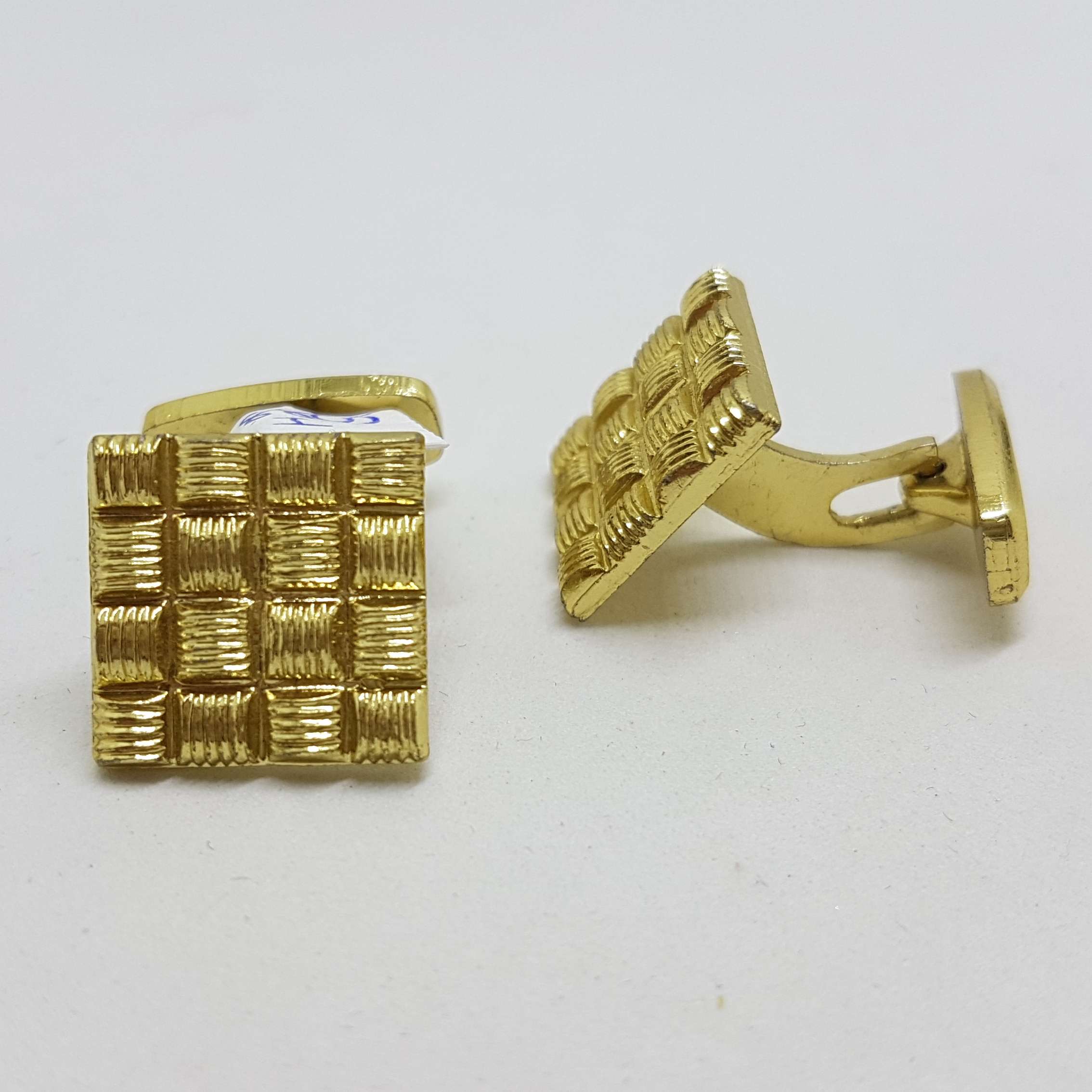 20200901_213651 Vintage Costume Gold Plated Cufflinks - Square - Patterned