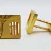 Vintage Costume Gold Plated Cufflinks - Line and Curve Design