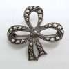Sterling Silver Vintage Marcasite Brooch - Ribbon / Bow