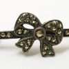 Sterling Silver Vintage Marcasite Brooch - Bow on Bar