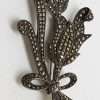 Sterling Silver Vintage Marcasite & Large Lily Floral Bouquet Brooch