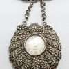 Sterling Silver Vintage Marcasite Shell Shaped Nurses Watch / Brooch
