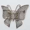 Sterling Silver Vintage Marcasite Brooch – Very Large Ornate Filigree Butterfly