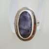 Sterling Silver Large Oval Sapphire Ring