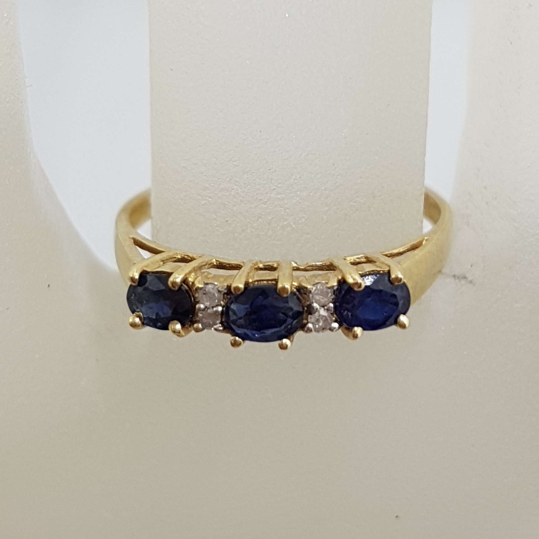 10ct Yellow Gold Natural Sapphire and Diamond Eternity Ring