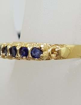 9ct Yellow Gold Natural Sapphire Eternity Ring