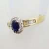 18ct Yellow Gold Natural Sapphire & Diamond Cluster Ring