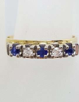 18ct Yellow Gold Sapphire & Diamond Wedding/Eternity Ring