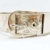 Sterling Silver Wide Ornate Belt Buckle Bangle