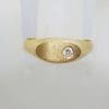 18ct Yellow Gold Solitaire Diamond Oval Signet Gents Ring