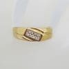 9ct Yellow Gold Diamond Cluster Gents Ring