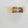 9ct Yellow Gold Wide Diamond Gents Ring