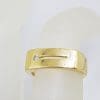 9ct Yellow Gold Wide Diamond Gents Ring