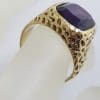 9ct Yellow Gold Large and Heavy Gents Ring - Purple Stone9ct Yellow Gold Large and Heavy Gents Ring - Purple Stone
