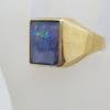 9ct Yellow Gold Rectangular Opal Triplet Gents Ring - Antique / Vintage