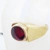 9ct Yellow Gold Oval Red Gents Ring *SOLD*