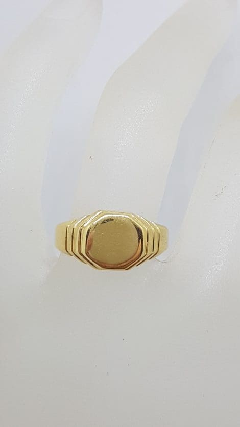 18ct Yellow Gold Octagonal Shape Signet Ring