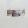 Sterling Silver Plain and Matt Pattern Wedding Band Ring - Gents / Ladies