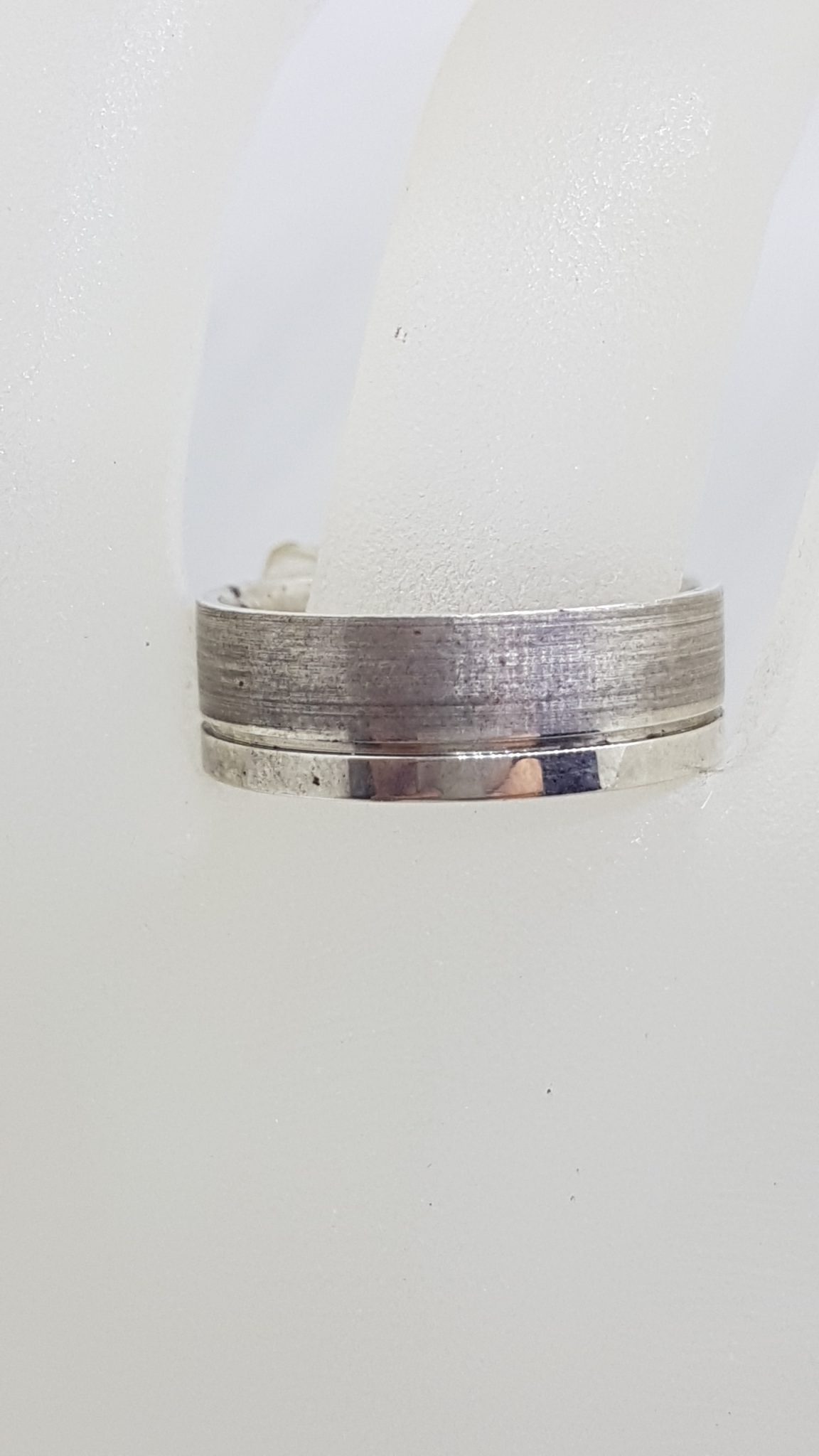 Sterling Silver Plain and Matt Pattern Wedding Band Ring - Gents / Ladies