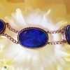 9ct Rose Gold Stunning Blue Opal Bracelet - Antique / Vintage