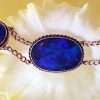 9ct Rose Gold Stunning Blue Opal Bracelet - Antique / Vintage