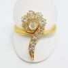 Antique 22ct Yellow Gold Large Diamond Twist Cluster Ring - Hallmarked London 1892
