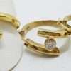 18ct Yellow Gold Diamond Ring with Matching 9ct Gold Diamond Hoop Earrings Set
