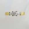 18ct Yellow Gold 3 Diamond Engagement Ring - Large Size