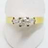18ct Yellow Gold 3 Diamond Engagement Ring - Large Size