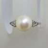 18ct White Gold & Platinum Pearl and Diamond Ring