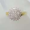 9ct Yellow Gold Large Round Diamond Cluster Claw Set Ring - Large Size