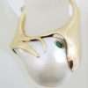 14ct Yellow Gold Large Baroque Pearl & Emerald Ring – Handmade