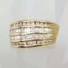 9ct Yellow Gold Wide Channel Set Diamond Ring