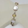 Sterling Silver Oval Citrine with Square Pearl Bracelet