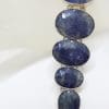 Sterling Silver Large Oval Graduated Sizes Sapphire Bracelet