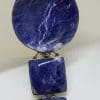 Sterling Silver Large Round and Square Sodalite Bracelet