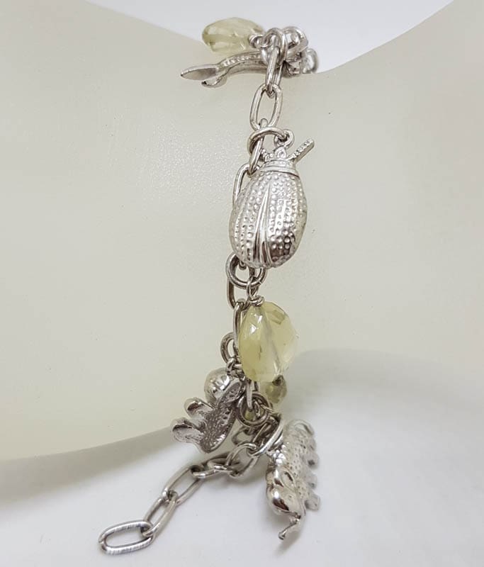 20201005_185235 Sterling Silver Citrine Beads and Animal Charm Bracelet - Charms