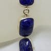 Sterling Silver Rectangular Lapis Lazuli Bracelet